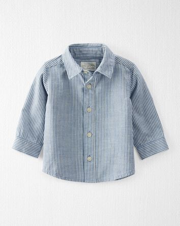Baby Boy Linen Button-Front Shirt Made with Organic Cotton, 