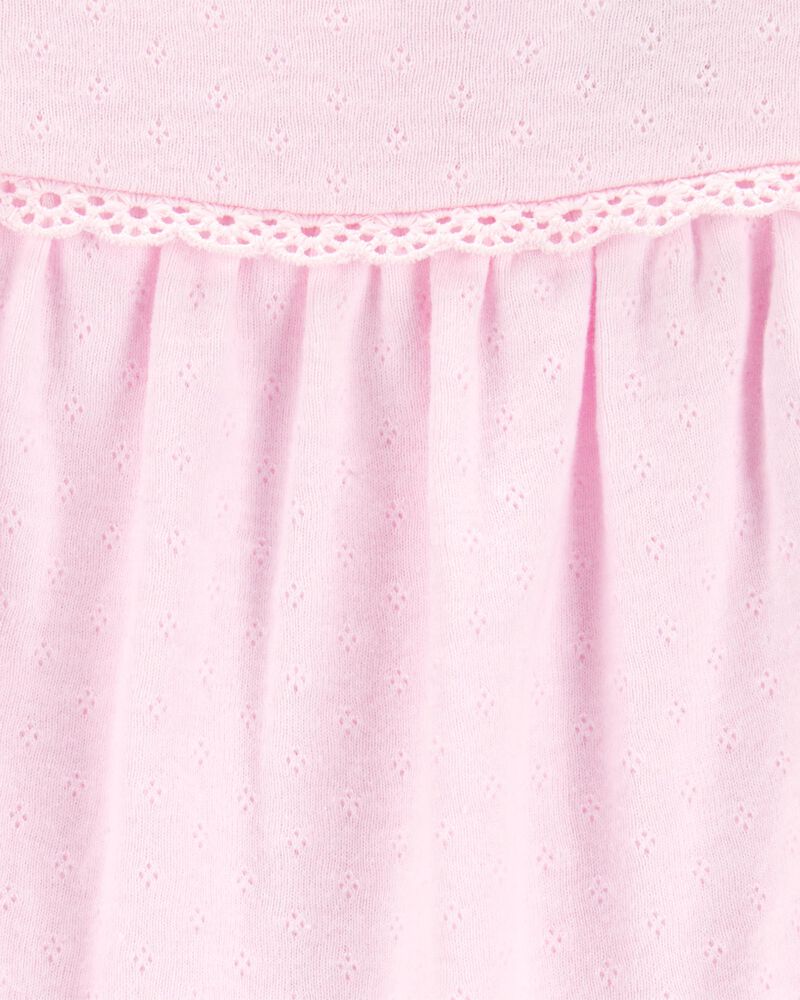 Baby 2-Piece Pointelle Bodysuit & Embroidered Hem Pants Set, image 3 of 7 slides