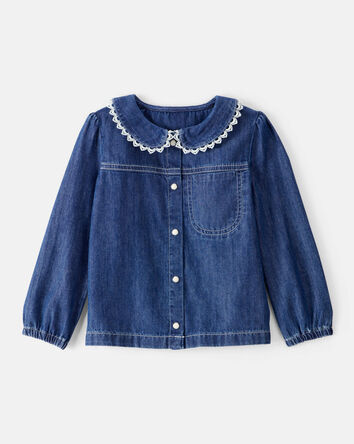 Toddler Girl Western Denim Long-Sleeve Top - Blue, 