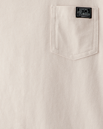 Kid "Keeping It Real" Relaxed Pocket Tee - Beige, 