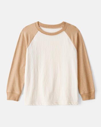 Toddler Boy Long-Sleeve Raglan Tee - Tan, 