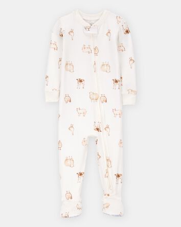 Baby Farm Animals Print PurelySoft Footie 1-Piece Pajamas - Ivory, 