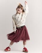 Toddler Girl Avenue Twirl&trade; Midi Skirt with Tulle - Burgundy, image 3 of 7 slides