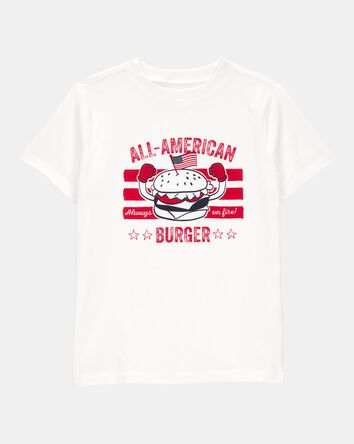 Kid All American Burger Short-Sleeve Graphic Tee - White, 