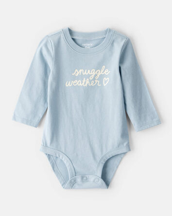 Baby Girl Snuggle Weather Long-Sleeve Graphic Bodysuit - Blue, 