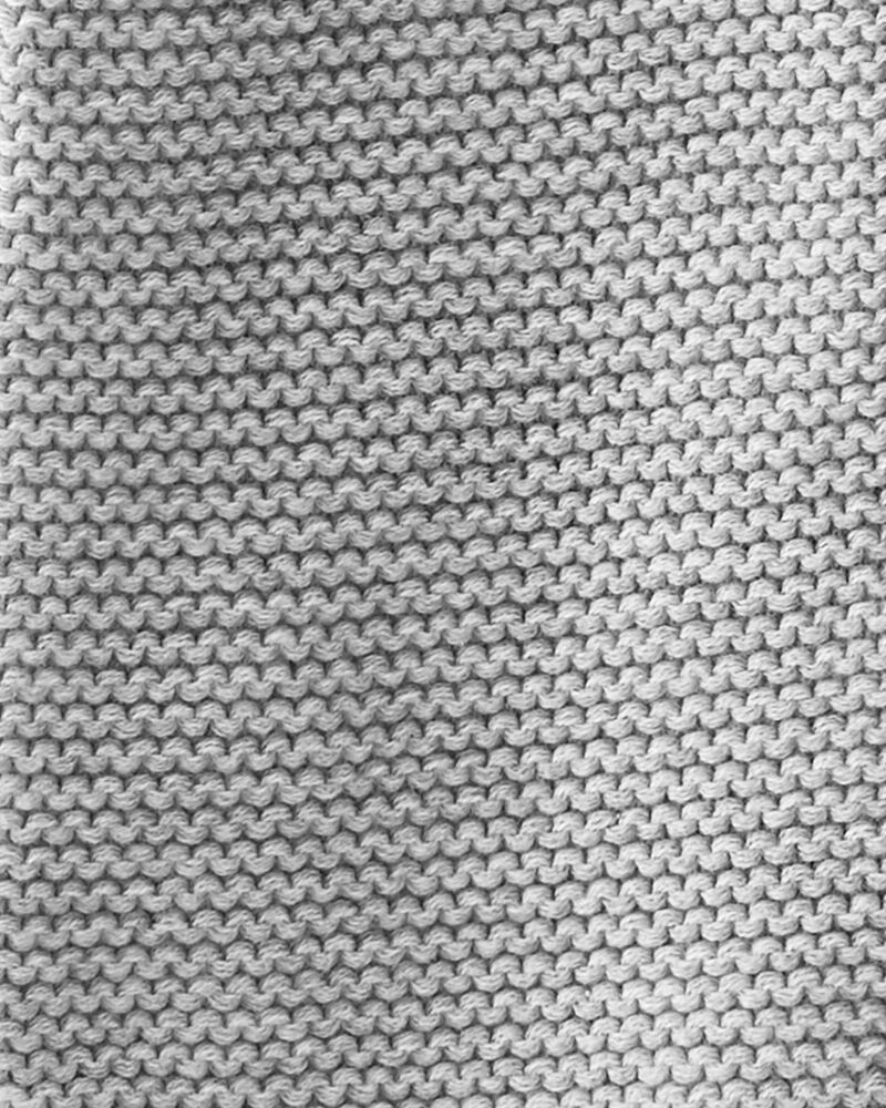 Toddler Organic Cotton Signature Stitch Cardigan in Grey, image 3 of 4 slides