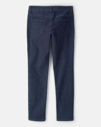 Kid Dark Blue Wash Skinny-Leg Jeans, 