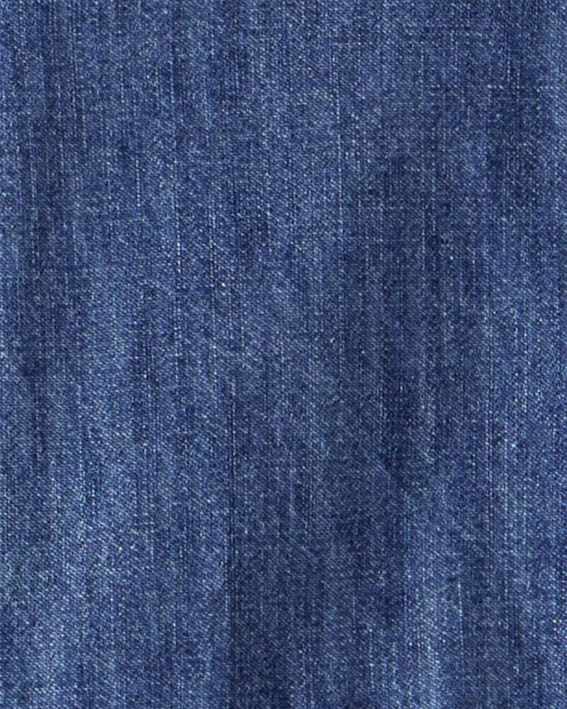 Toddler Denim Long-Sleeve Jumpsuit - Blue, image 4 of 5 slides