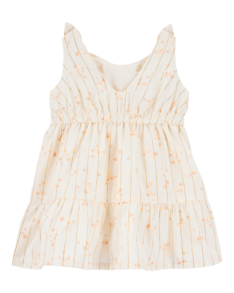 Baby Girl Floral Tiered Dress - Ivory, image 2 of 4 slides