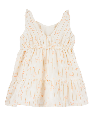 Baby Girl Floral Tiered Dress - Ivory, 
