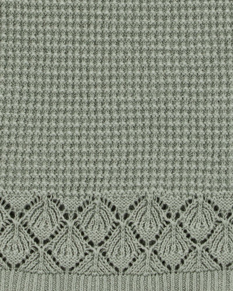 Kid 2-Piece Pointelle Sweater Crochet Knit Tank & Skirt Set - Green
, image 7 of 7 slides