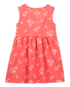 Toddler 2-Piece Floral Tank Dress & Bike Shorts Set - Orange, image 3 of 7 slides