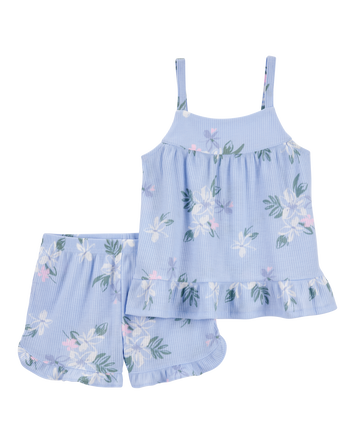 Girls 2-Piece Floral Loose Fit Pajamas, 