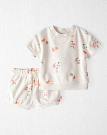 Baby 2-Piece Fruit-Print Terry Set Made with Organic Cotton, 