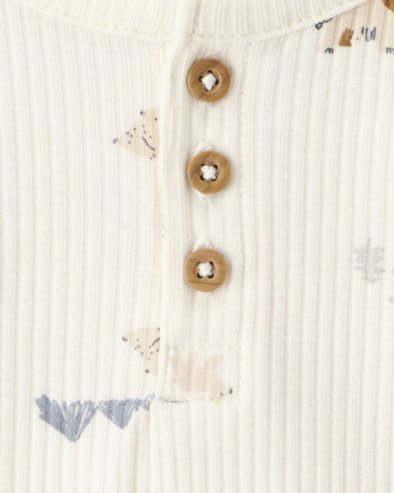 Baby Boy 5-Piece Long-Sleeve Bodysuits & Pants Set - Cream/Brown/Navy

, image 3 of 10 slides