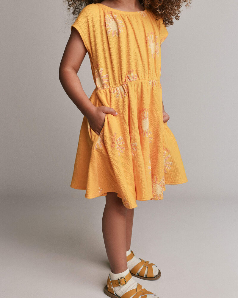 Toddler Girl Avenue Twirl&trade; Dress in Sunny Life Print - Golden Yellow, image 3 of 6 slides
