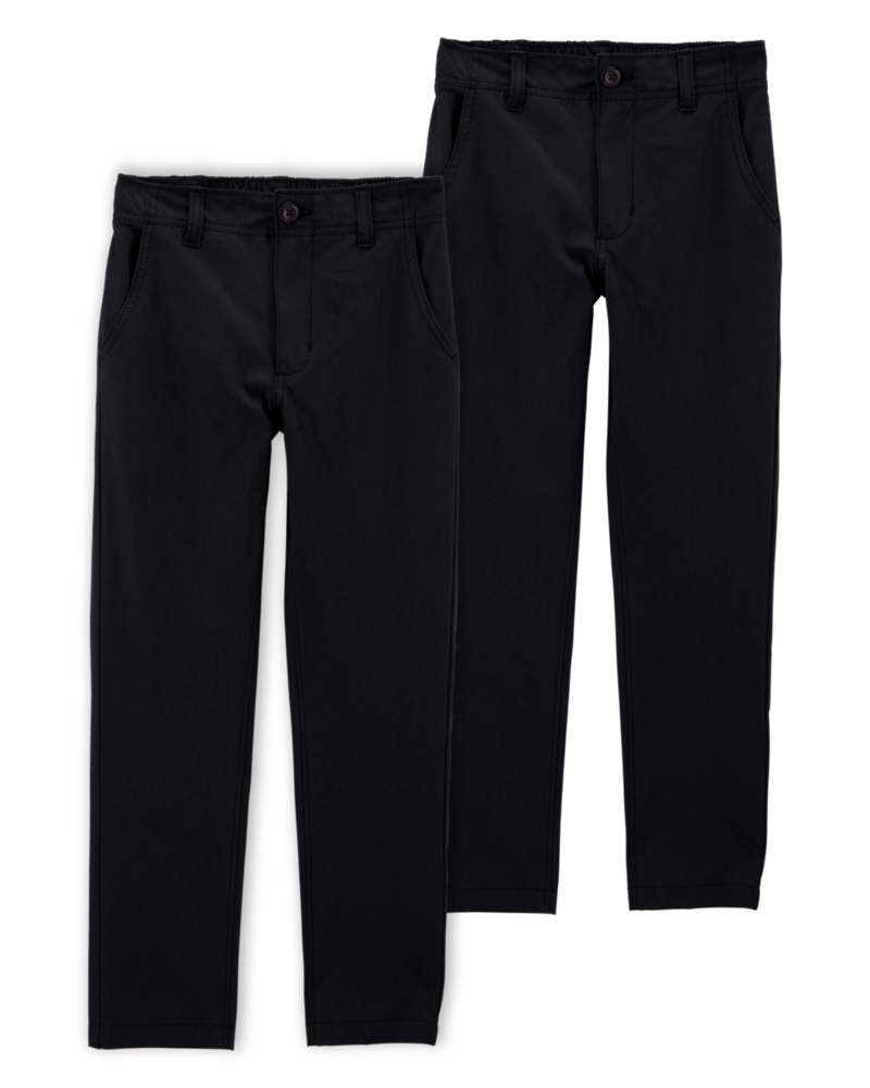 Kid 2-Pack Active Pull-On Uniform Pants - Black, image 1 of 4 slides