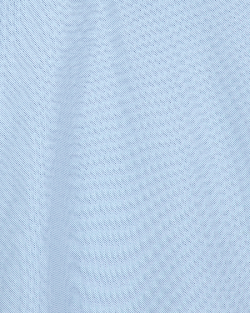 Toddler Boy Pique Uniform Polo Shirt - Blue, image 2 of 3 slides