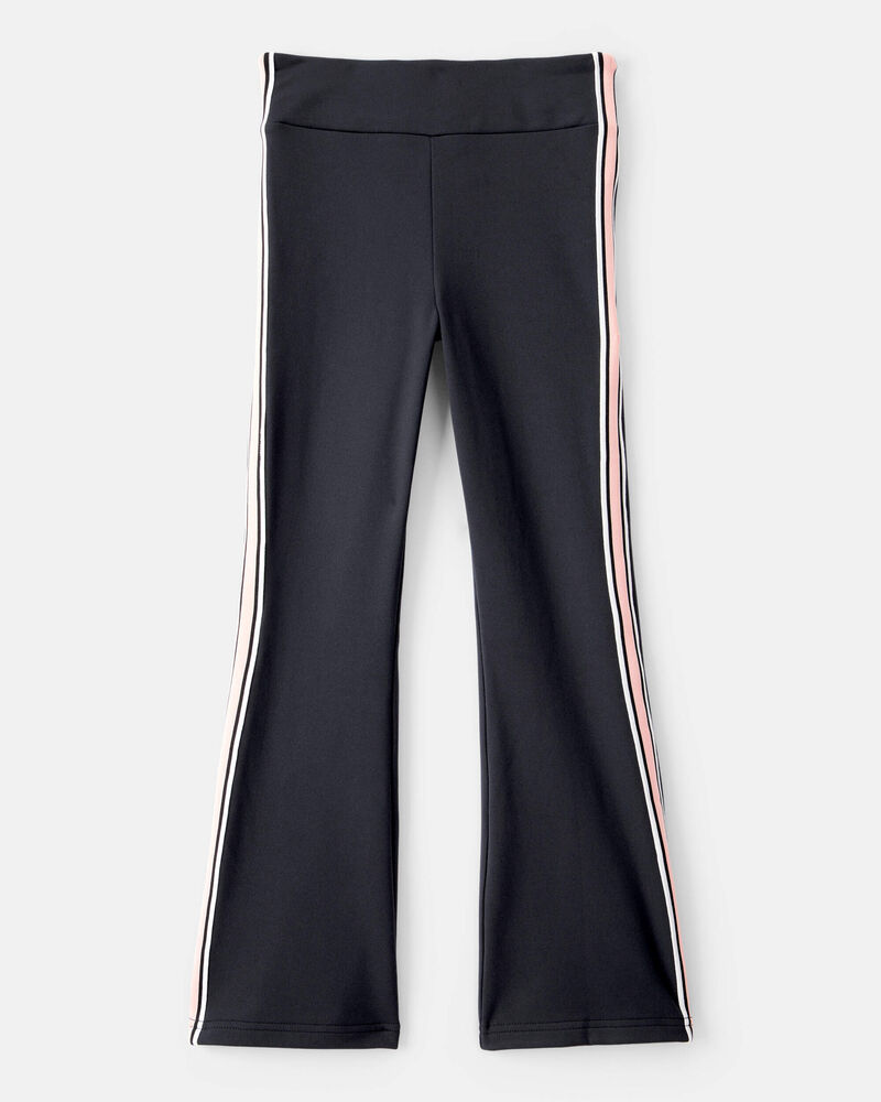 Girls 2-Piece G.O.A.T Graphic Tee & Knit Active Flared Pants Set - Black/Ivory, image 5 of 7 slides