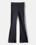 Girls 2-Piece G.O.A.T Graphic Tee & Knit Active Flared Pants Set - Black/Ivory, image 5 of 7 slides