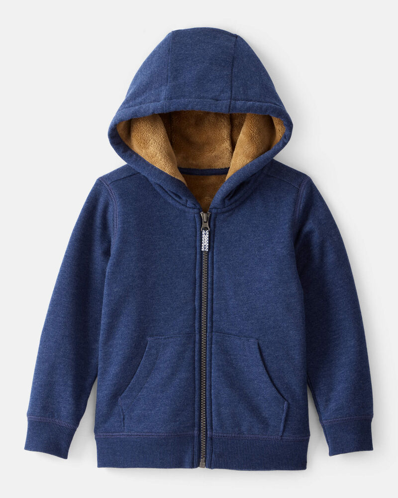 Toddler Boy Long-Sleeve Hooded Zip-Up Jacket - Navy, image 1 of 3 slides