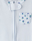 Baby Floral 2-Way Zip Ribbed Sleep & Play Pajamas, image 4 of 6 slides