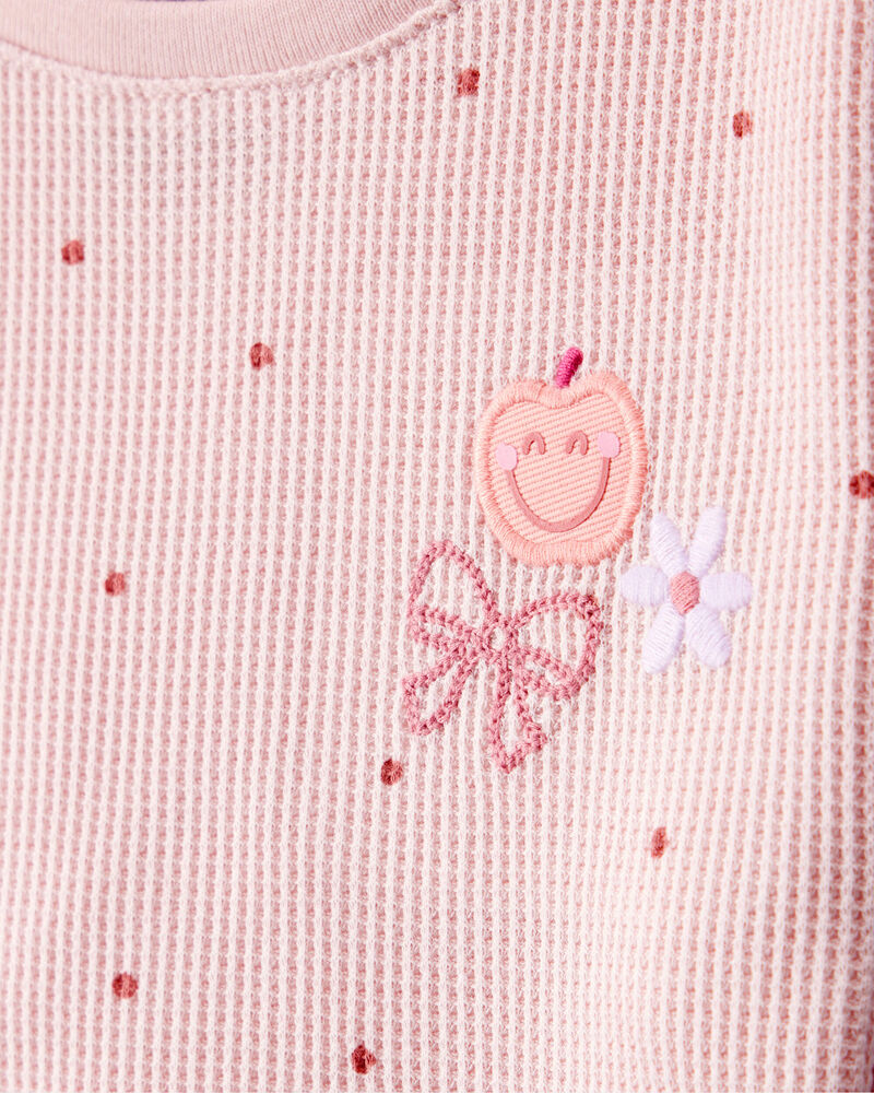 Baby Girl 2-Piece Polka Dot Top & Cotton Cargo Joggers Set - Pink, image 3 of 8 slides