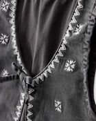 Toddler Girl Western Denim Sleeveless Vest - Grey, image 2 of 4 slides