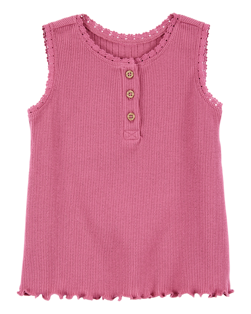 Toddler Rib Tank Top - Pink, image 1 of 3 slides