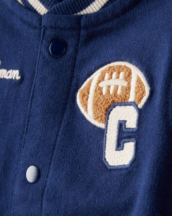 Baby Boy 3-Piece Varsity Freshman Little Jacket Set - Navy/Ivory, 