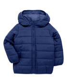 Baby Packable Hooded Puffer Jacket - Navy Blue, image 2 of 5 slides