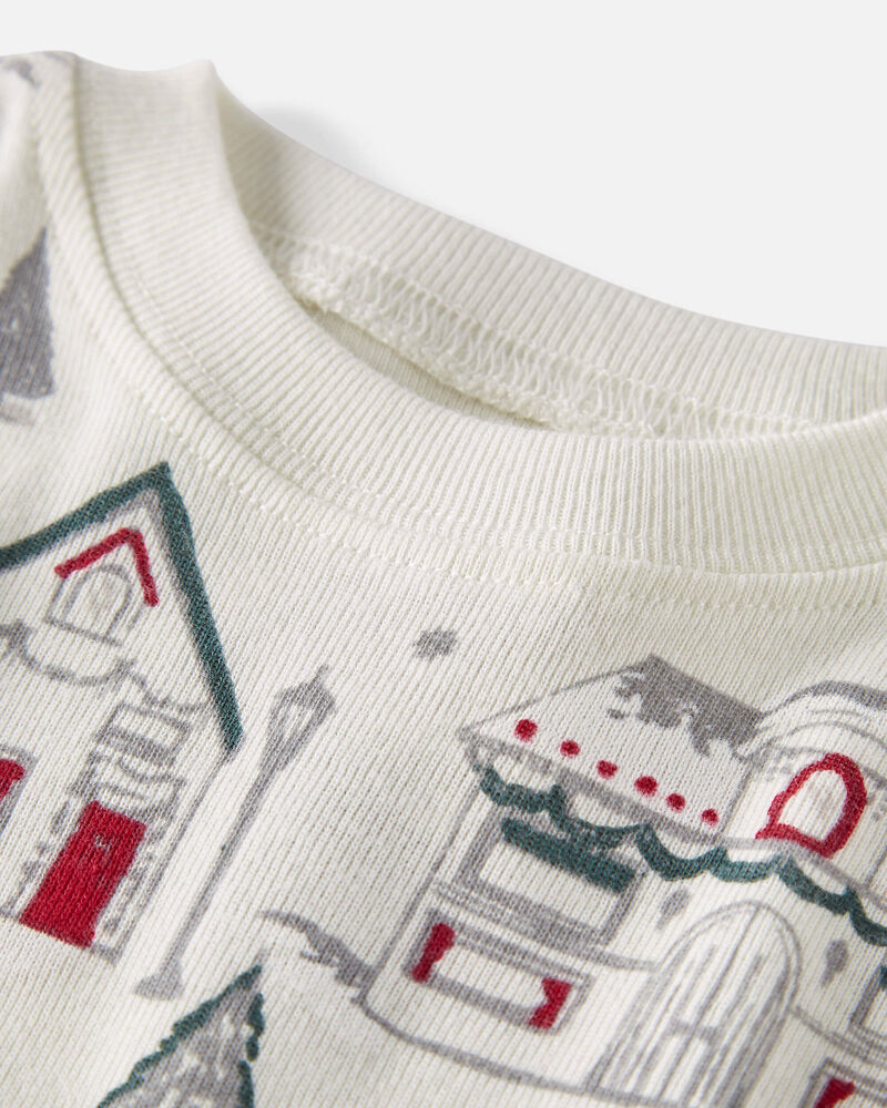 Baby Organic Cotton Pajamas Set in Winter Village Print
, image 2 of 4 slides