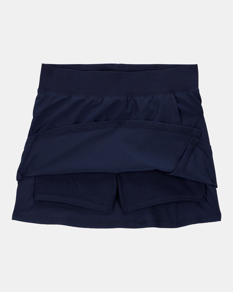 Kid 2-Pack Poplin Stretch Uniform Skorts - Navy, image 3 of 4 slides