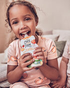 Toddler Girl Organic Cotton Pajamas in Peach Print, image 4 of 5 slides