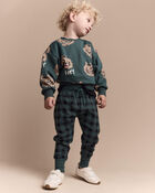 Toddler 'Hey' Tiger Dolman-Sleeve Sweatshirt - Green, image 3 of 7 slides