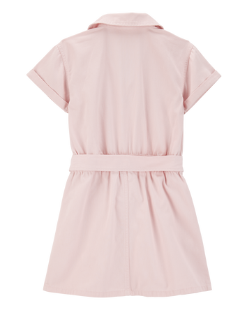 Kid Solid Short-Sleeve Dress - Pink, 