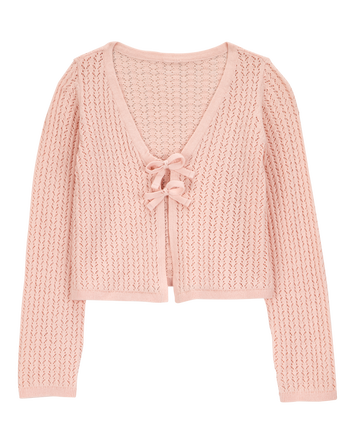Kid Tie Cardigan Top - Pink, 