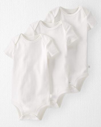 Baby 3-Pack Organic Cotton Rib Bodysuits, 