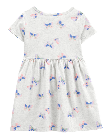 Toddler Girl Butterfly Print Short-Sleeve Dress, 