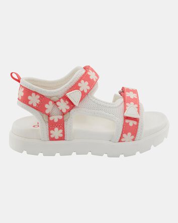 Toddler Girl Casual Floral Meadow Sandals - Orange, 