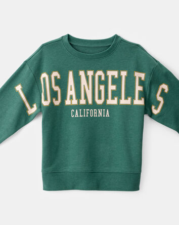 Boys Los Angeles French Terry Pullover Sweatshirt - Green, 