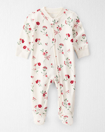 Baby Organic Cotton Sleep & Play Pajamas in Rosethorn Hollow Print, 