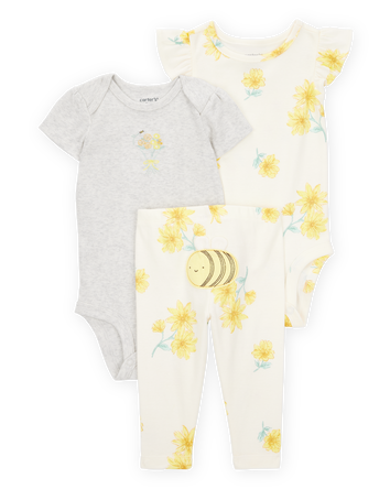 Baby Girl 3-Piece Bee Little Character Set&reg; - Cream/Yellow, 