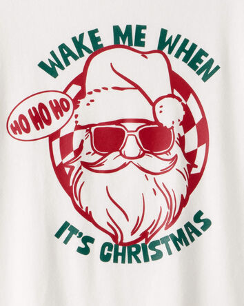 Boys Christmas Santa Graphic Tee - White, 
