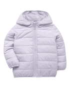 Toddler Packable Hooded Puffer Jacket - Purple, image 2 of 4 slides