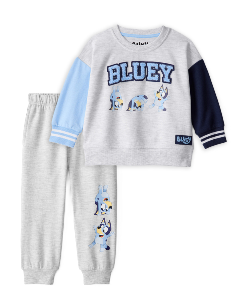 Toddler Boy 2-Piece Bluey French Terry Sweatshirt & Joggers Set -  Grey
, image 1 of 9 slides