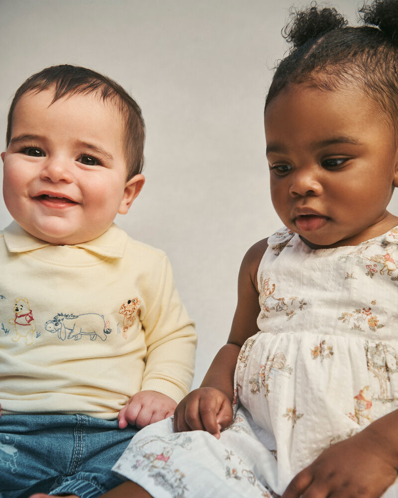 Baby Disney&copy; Winnie the Pooh Embroidered French Terry Pullover Sweatshirt - Yellow, image 2 of 7 slides