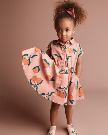 Toddler Girl Avenue Twirl&trade; Dress in Clementine Grove Print - Light Pink, 