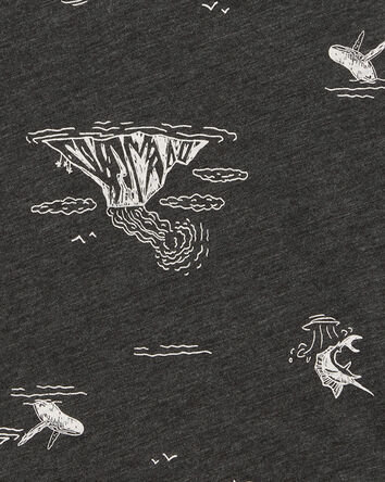 Toddler Sea Print Sleeveless Slub Jersey Tank, 