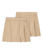 Kid 2-Pack Ponte Knit Uniform Skirts - Khaki, image 1 of 4 slides